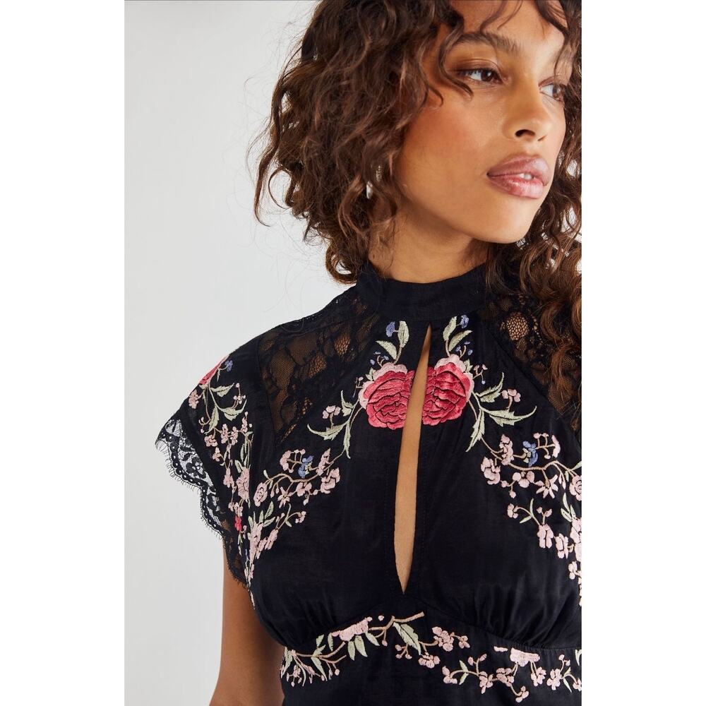 Free People Chiara Embroidered Top XS - Picture 8 of 8